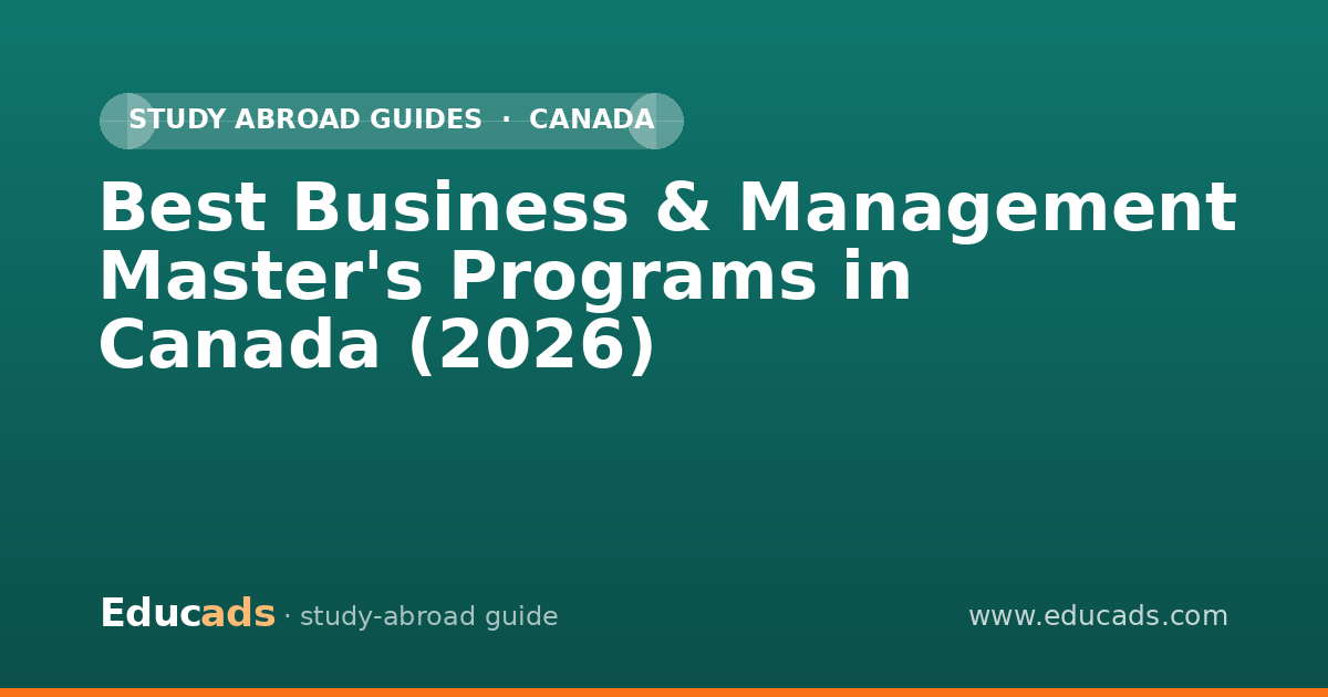 Best Business & Management Master's Programs in Canada (2026)