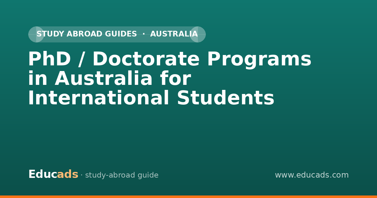 PhD / Doctorate Programs in Australia for International Students
