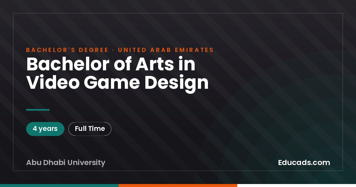 Bachelor of Arts in Video Game Design