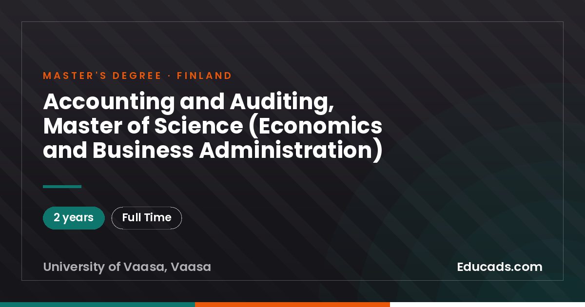 Accounting and Auditing, Master of Science (Economics and Business Administration)