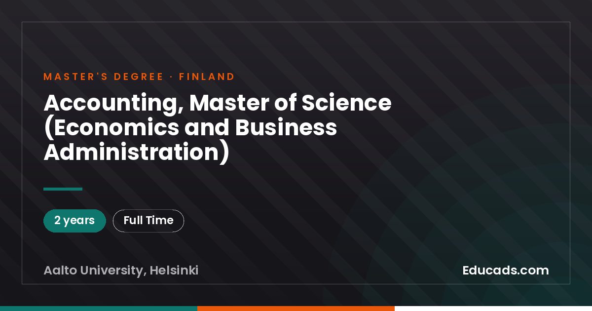 Accounting, Master of Science (Economics and Business Administration)