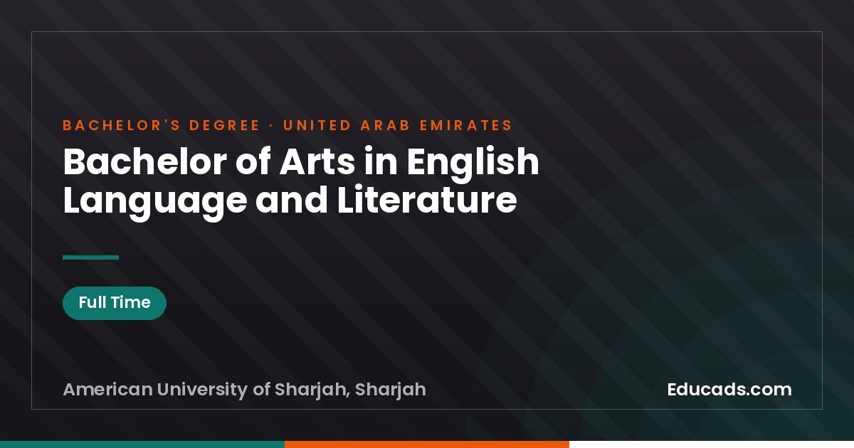 Bachelor of Arts in English Language and Literature