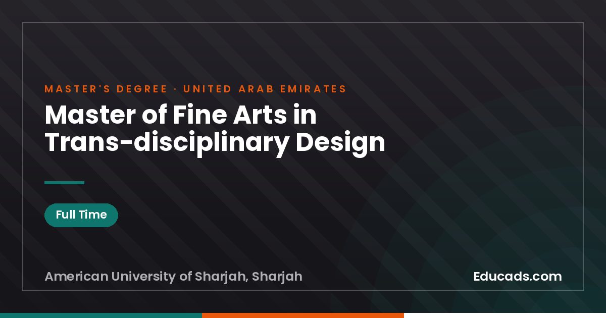 Master of Fine Arts in Trans-disciplinary Design