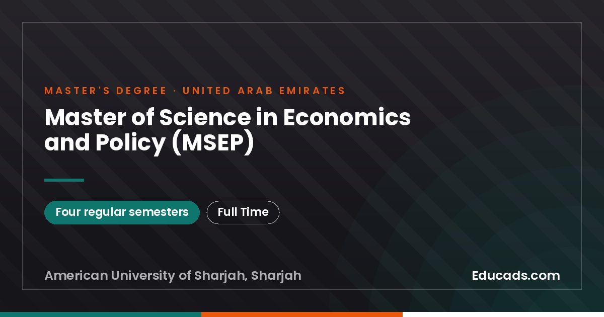 Master of Science in Economics and Policy (MSEP)