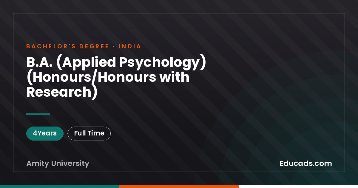 B.A. (Applied Psychology) (Honours/Honours with Research)