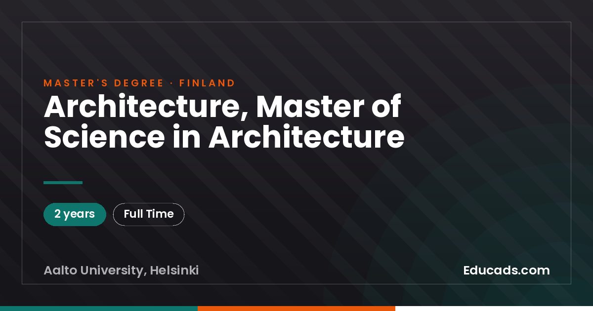 Architecture, Master of Science in Architecture