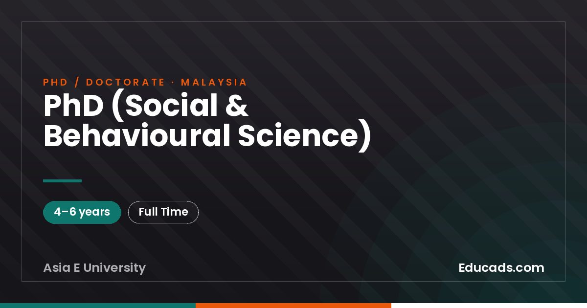 PhD (Social & Behavioural Science)