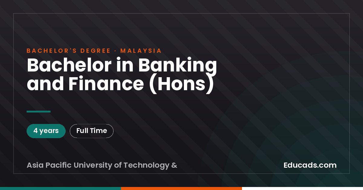 Bachelor in Banking and Finance (Hons)