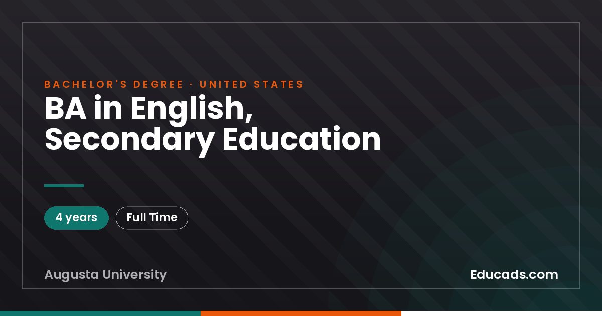 BA in English, Secondary Education