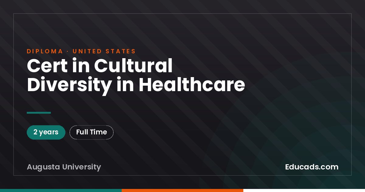 Cert in Cultural Diversity in Healthcare