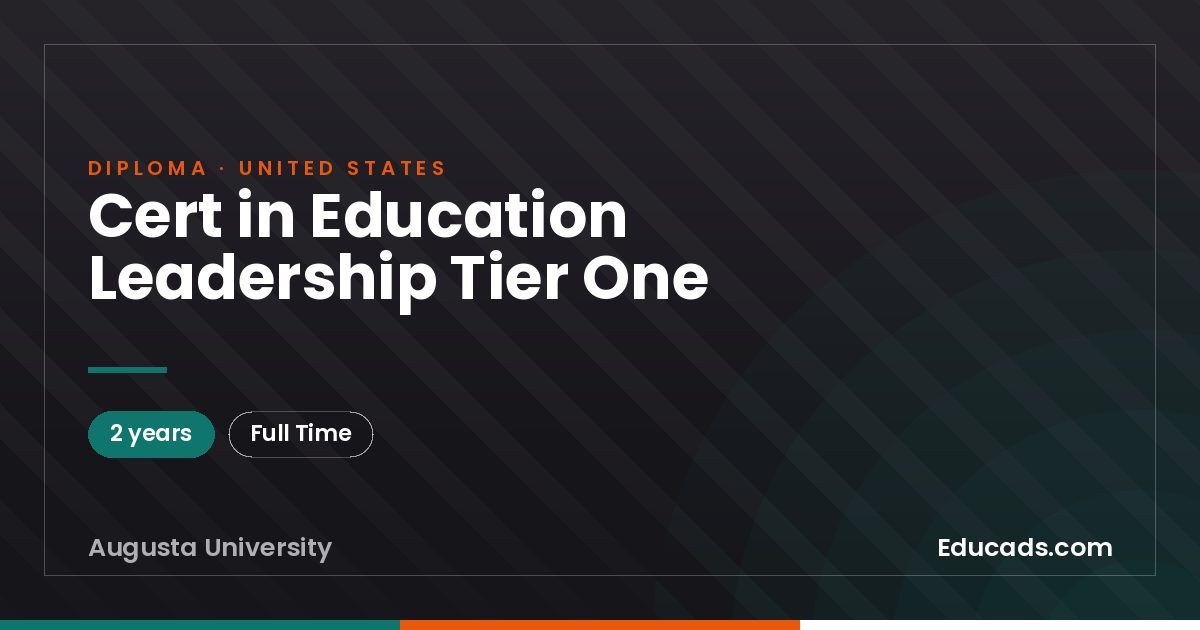 Cert in Education Leadership Tier One