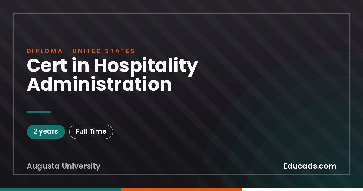 Cert in Hospitality Administration