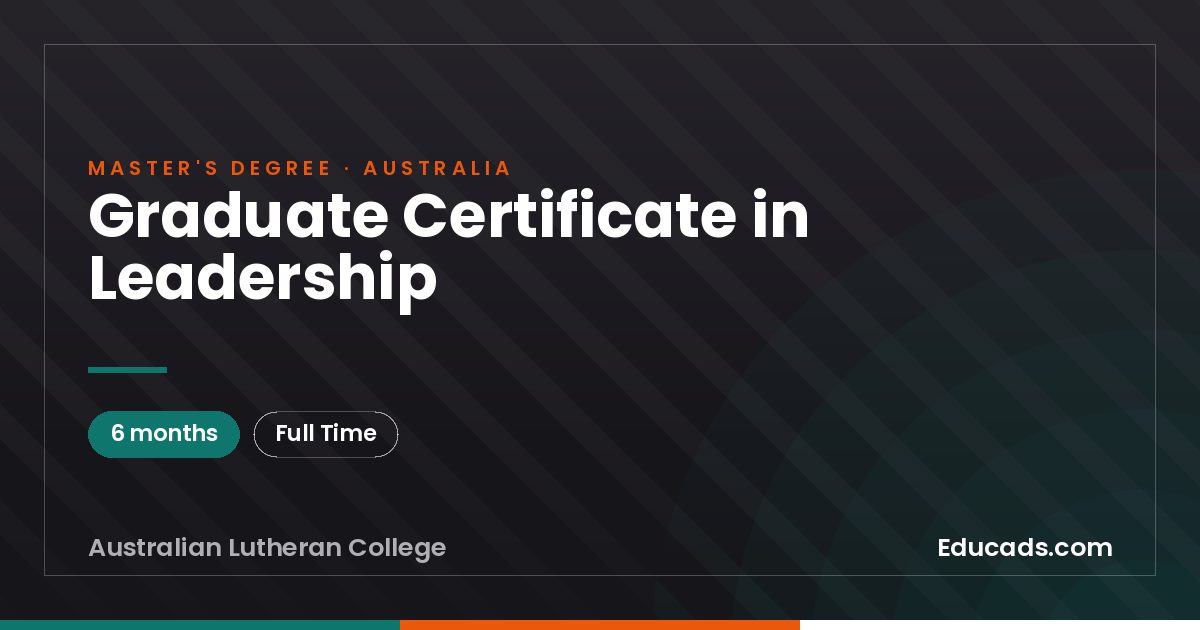 Graduate Certificate in Leadership