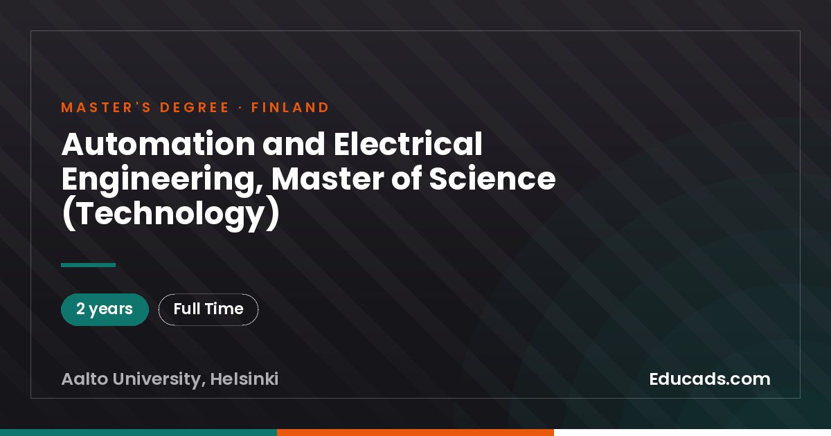 Automation and Electrical Engineering, Master of Science (Technology)