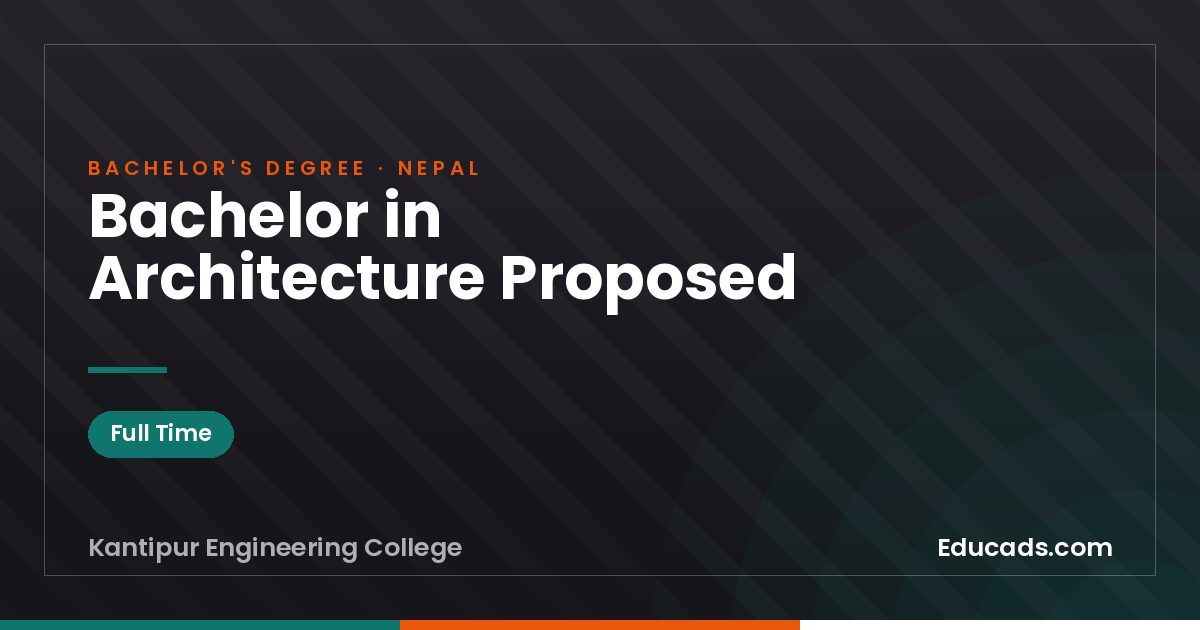 Bachelor in Architecture Proposed