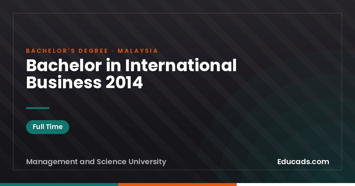 Bachelor in International Business 2014
