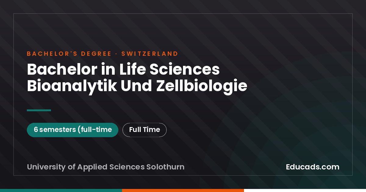 Bachelor in Life Sciences Bioanalytik Und Zellbiologie