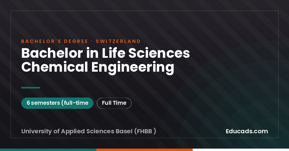 Bachelor in Life Sciences Chemical Engineering