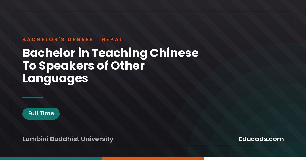 Bachelor in Teaching Chinese To Speakers of Other Languages