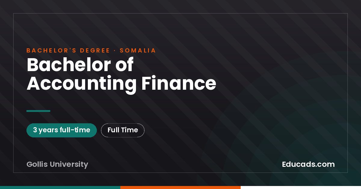 Bachelor of Accounting Finance