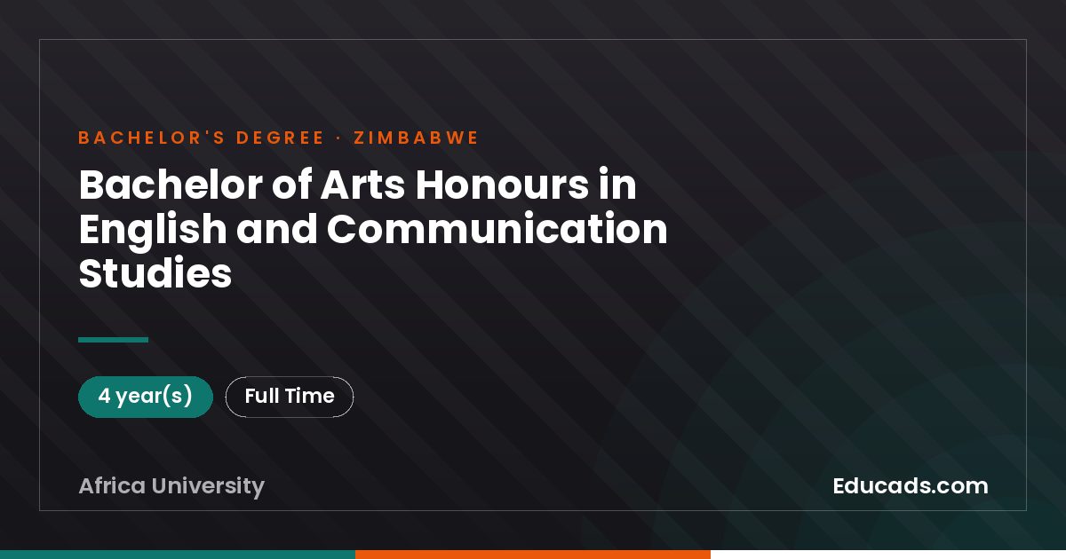 Bachelor of Arts Honours in English and Communication Studies