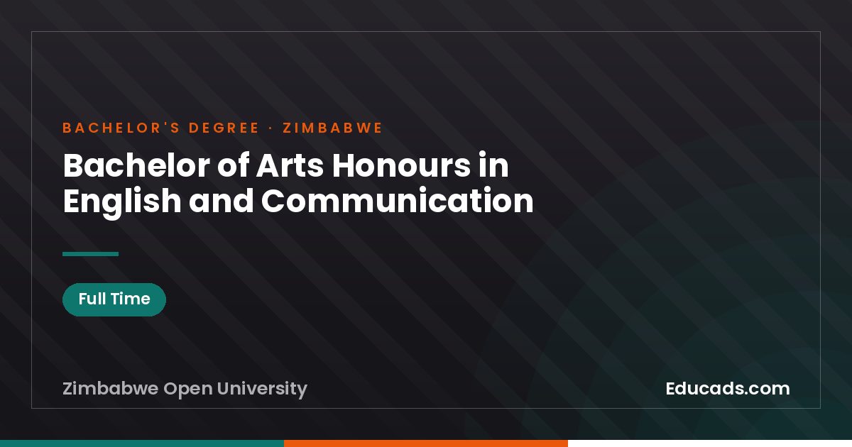Bachelor of Arts Honours in English and Communication