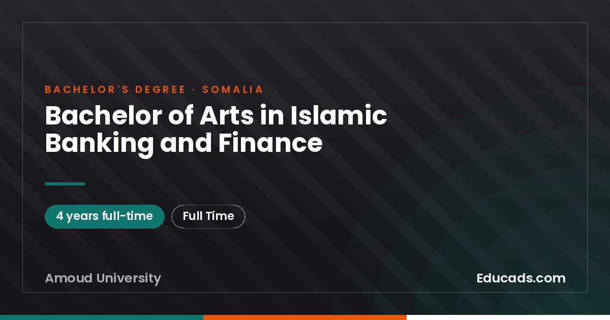 Bachelor of Arts in Islamic Banking and Finance