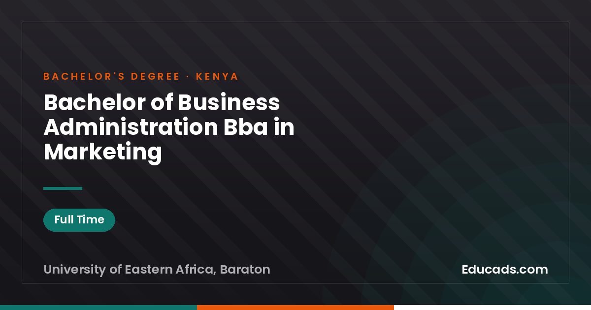 Bachelor of Business Administration Bba in Marketing
