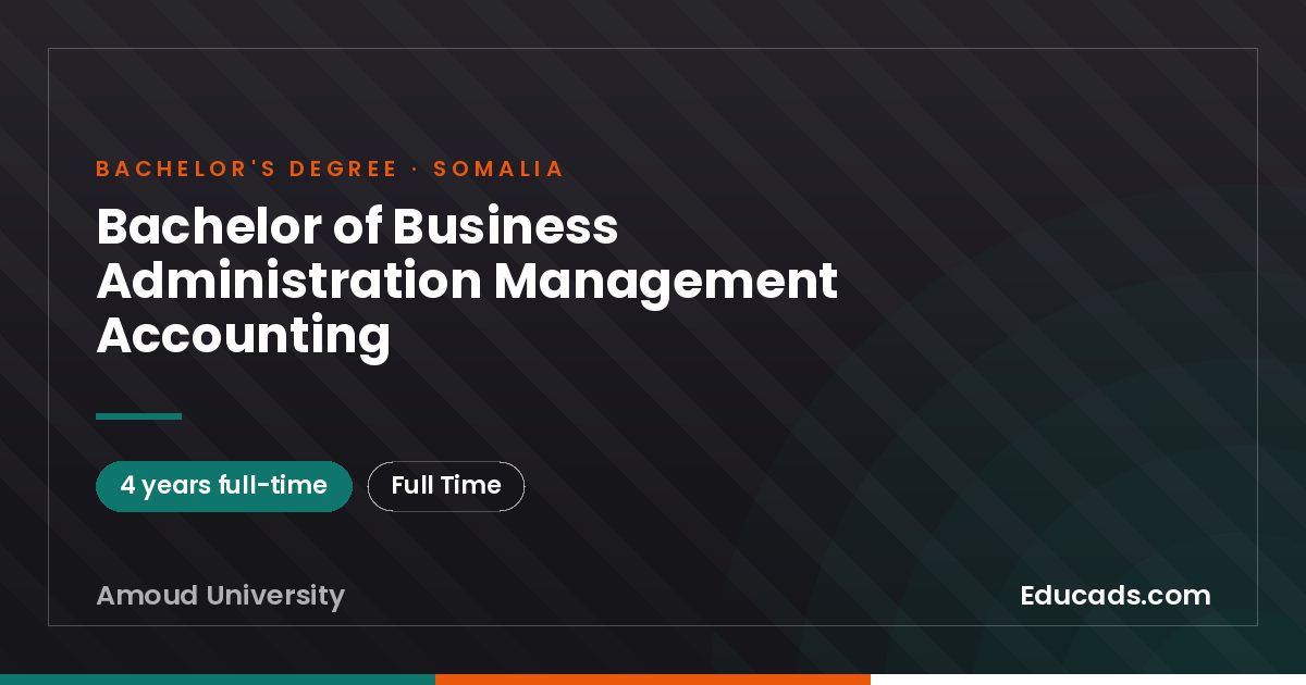Bachelor of Business Administration Management Accounting