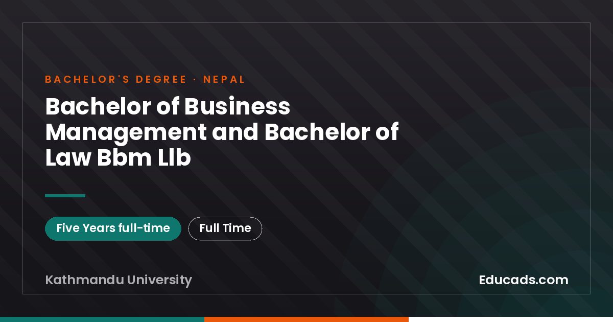 Bachelor of Business Management and Bachelor of Law Bbm Llb
