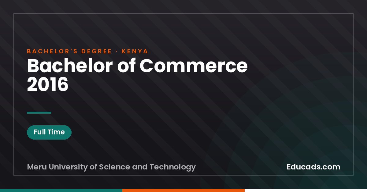 Bachelor of Commerce 2016