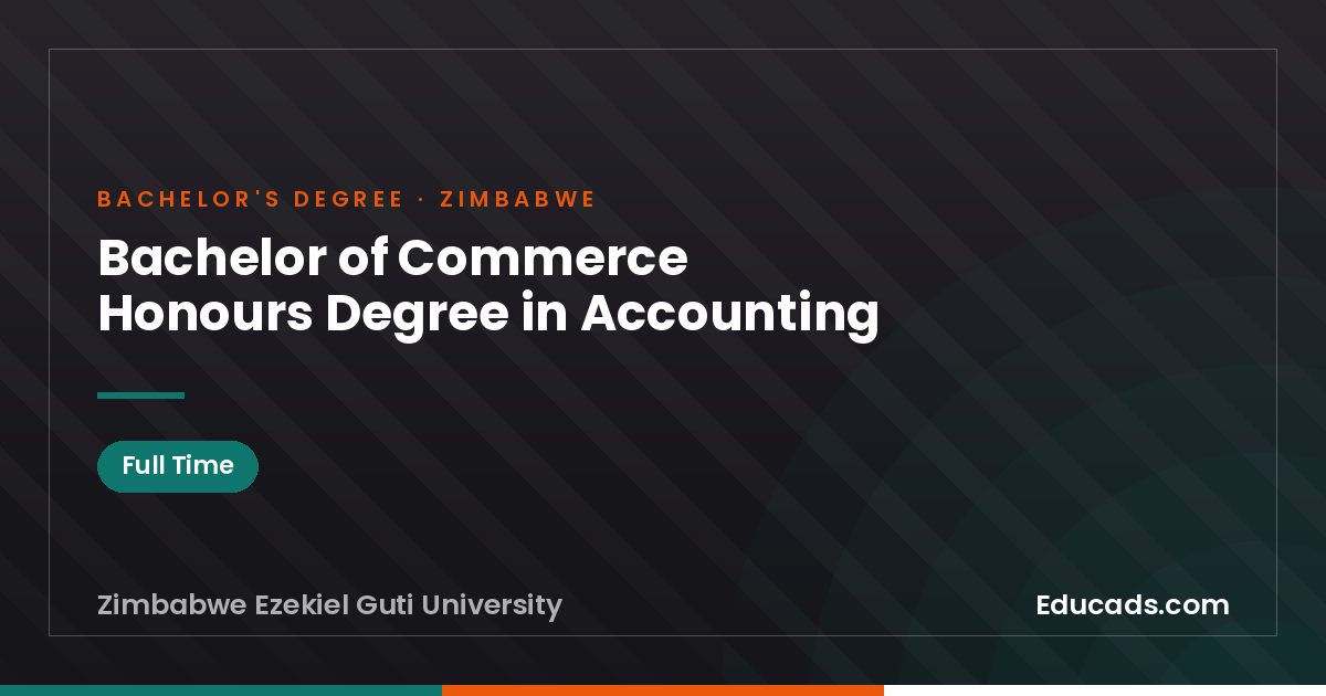 Bachelor of Commerce Honours Degree in Accounting