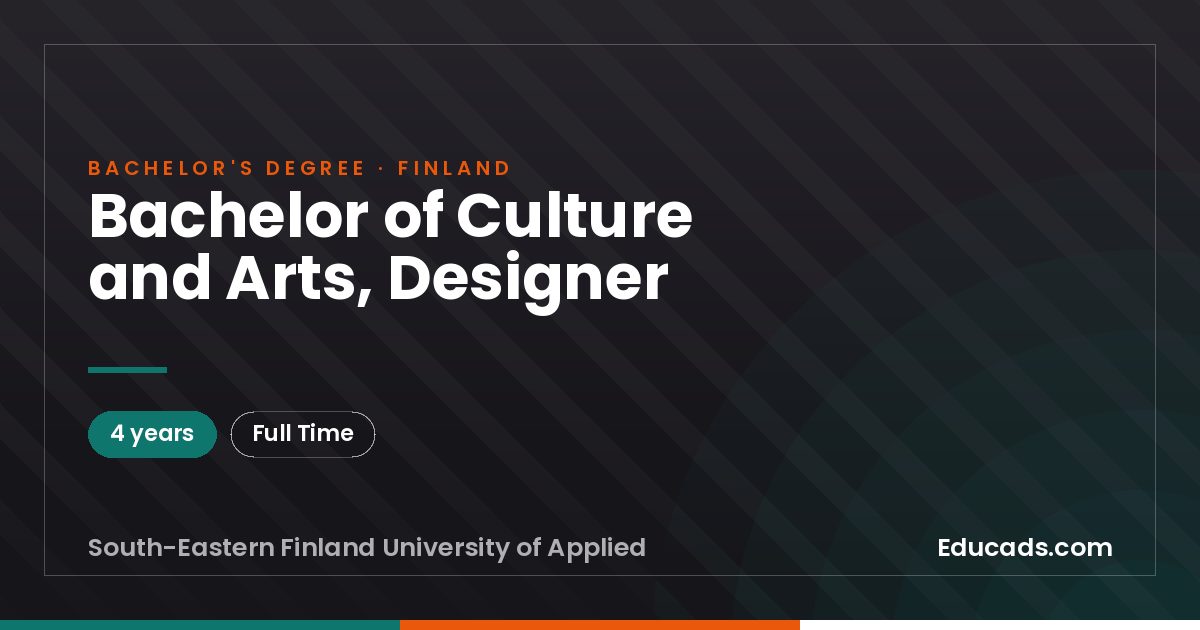 Bachelor of Culture and Arts, Designer