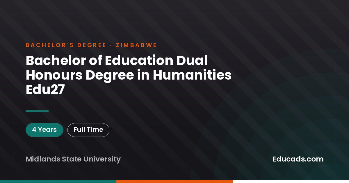 Bachelor of Education Dual Honours Degree in Humanities Edu27