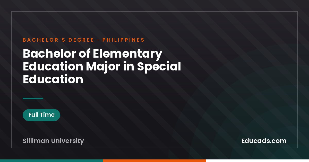 Bachelor of Elementary Education Major in Special Education