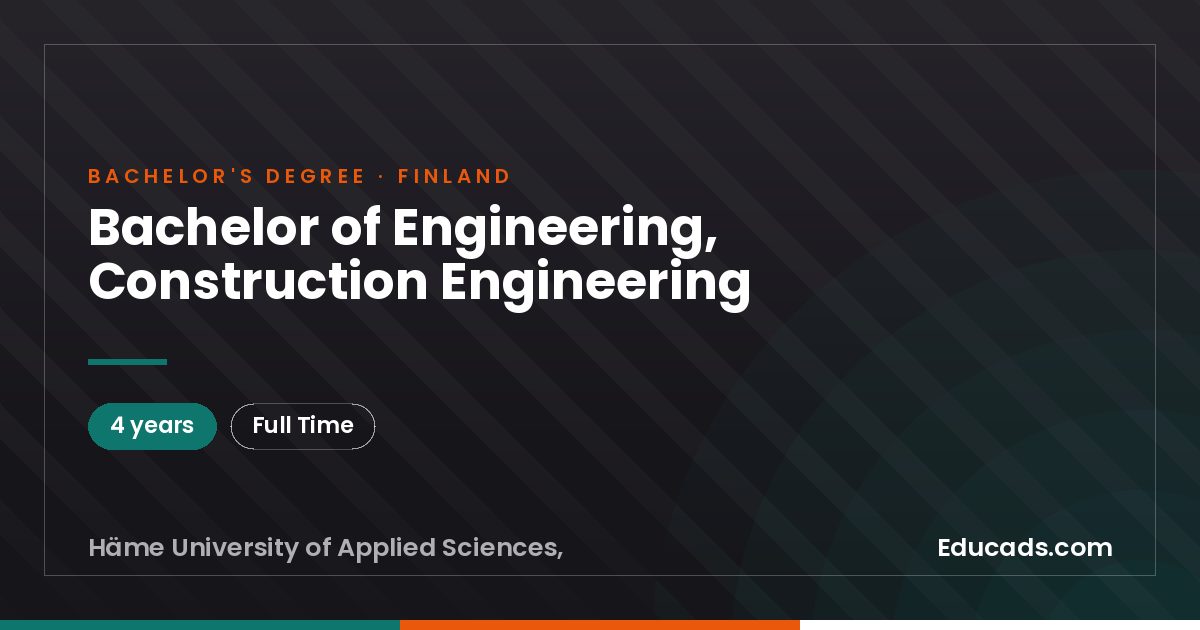 Bachelor of Engineering, Construction Engineering