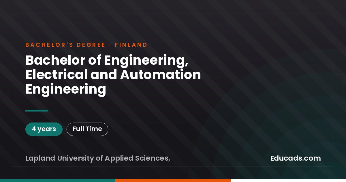 Bachelor of Engineering, Electrical and Automation Engineering