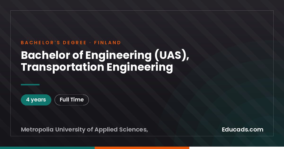 Bachelor of Engineering (UAS), Transportation Engineering