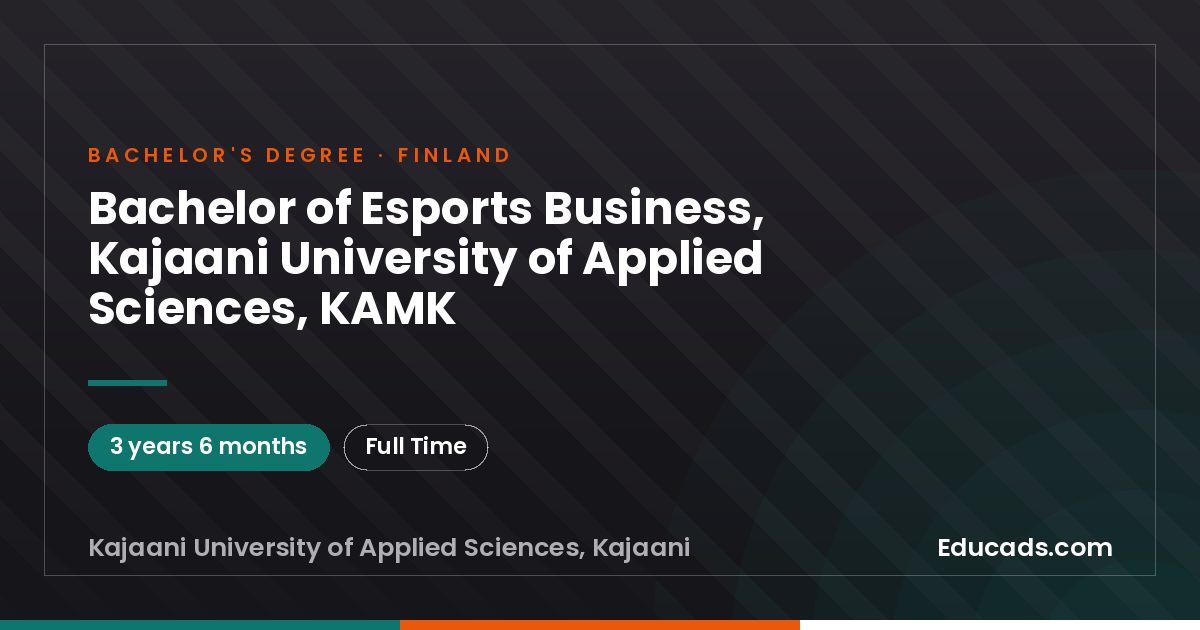 Bachelor of Esports Business, Kajaani University of Applied Sciences, KAMK