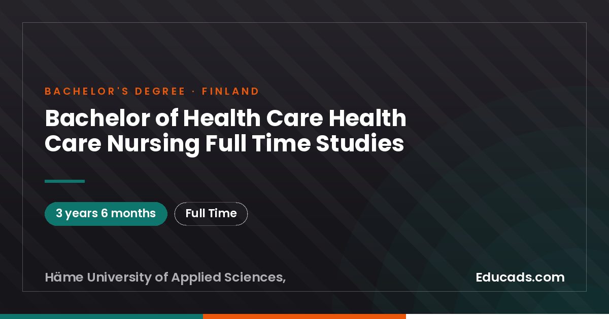Bachelor of Health Care Health Care Nursing Full Time Studies