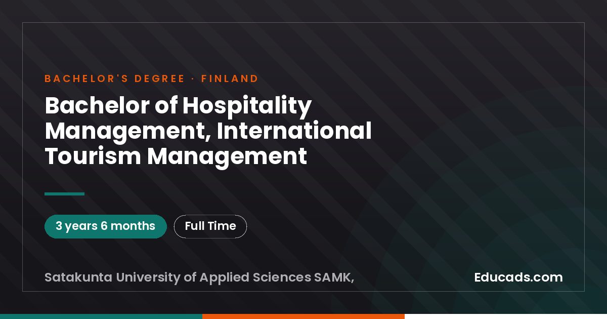 Bachelor of Hospitality Management, International Tourism Management