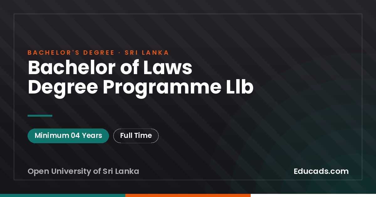 Bachelor of Laws Degree Programme Llb