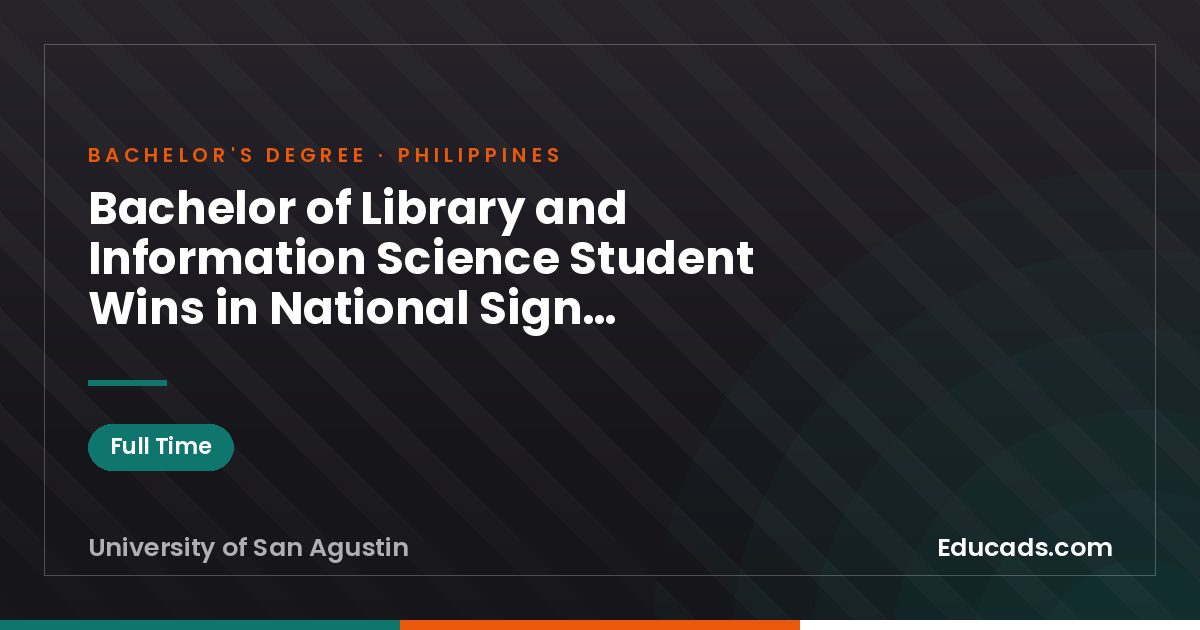 Bachelor of Library and Information Science Student Wins in National Sign Language Contest At 89th National Book Week
