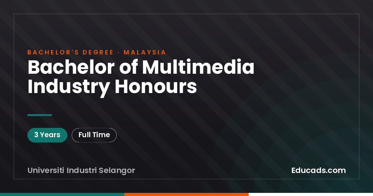 Bachelor of Multimedia Industry Honours