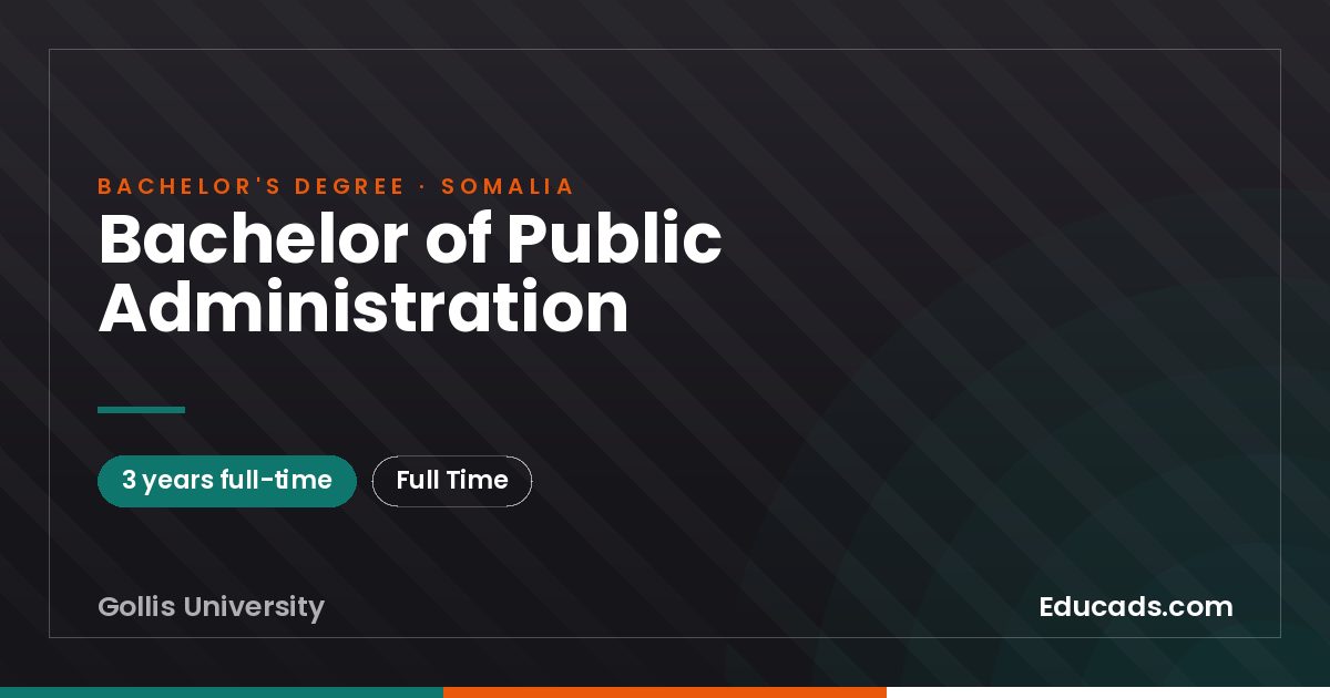 Bachelor of Public Administration