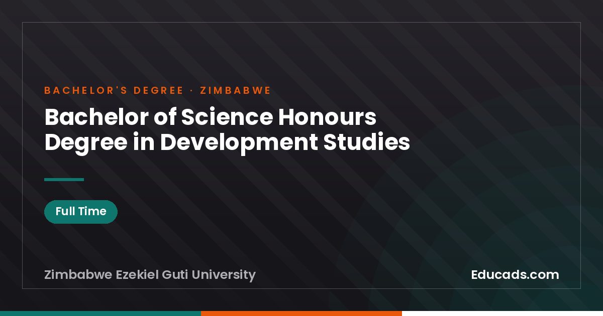 Bachelor of Science Honours Degree in Development Studies
