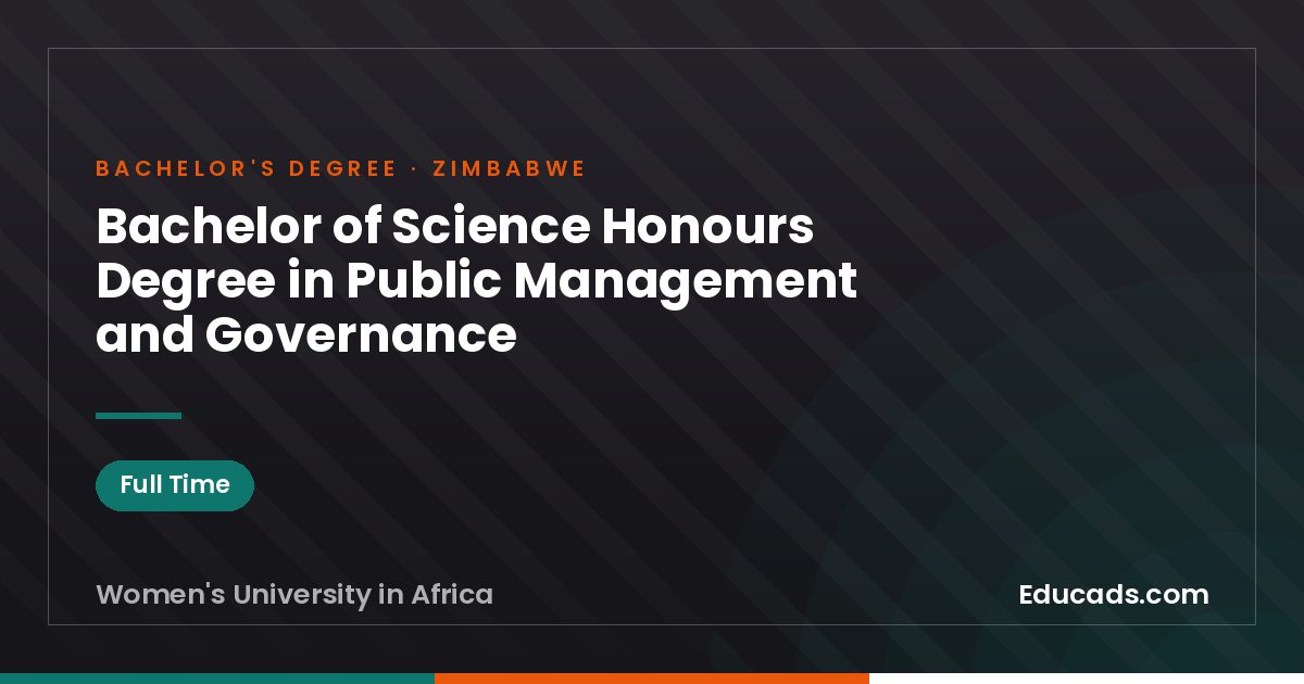 Bachelor of Science Honours Degree in Public Management and Governance