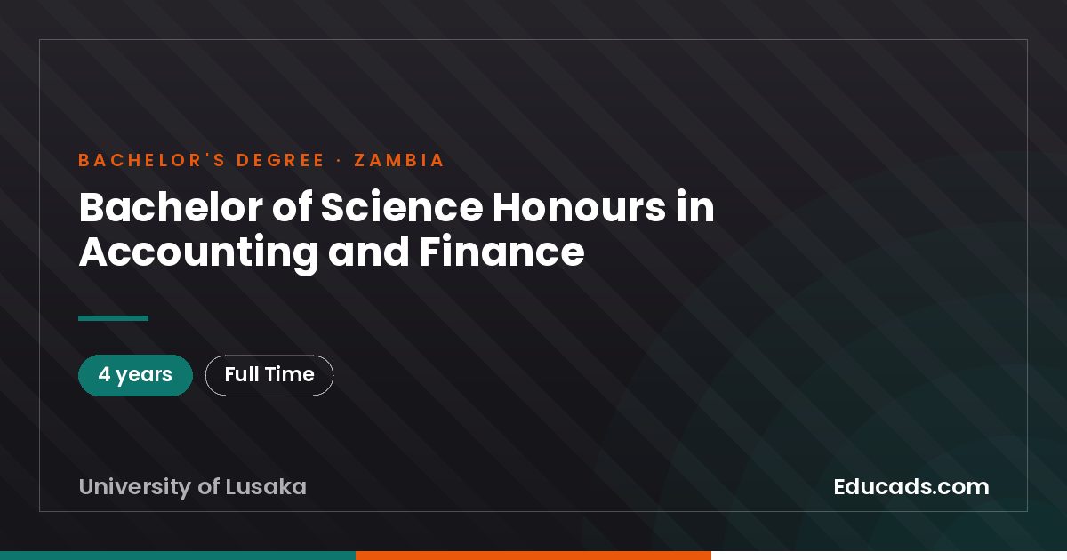 Bachelor of Science Honours in Accounting and Finance