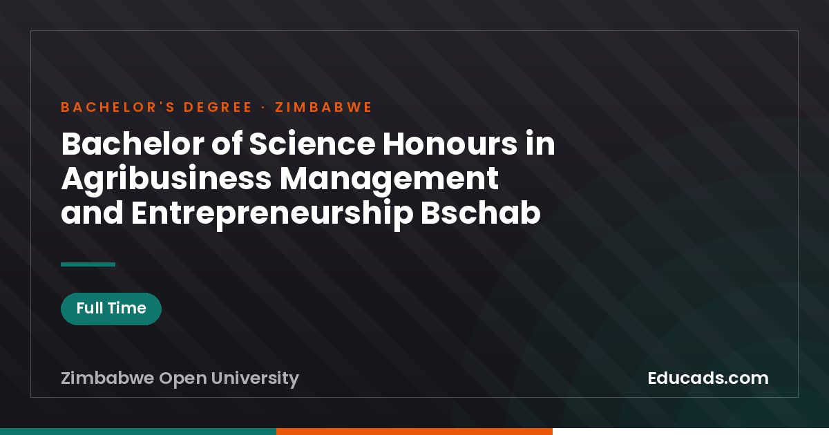 Bachelor of Science Honours in Agribusiness Management and Entrepreneurship Bschab