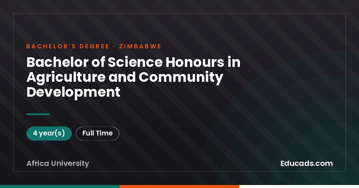Bachelor of Science Honours in Agriculture and Community Development